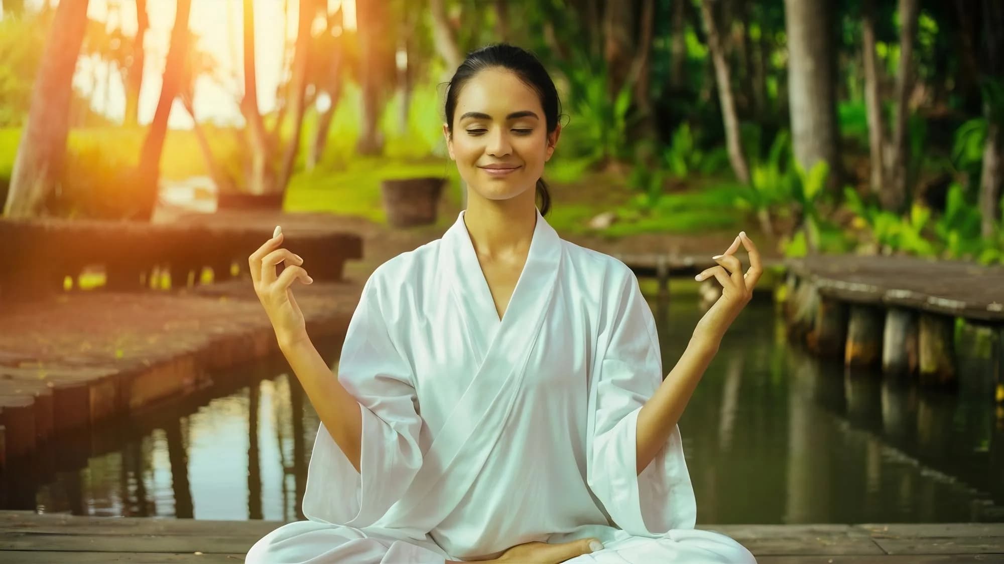 A person taking a quiet moment outdoors